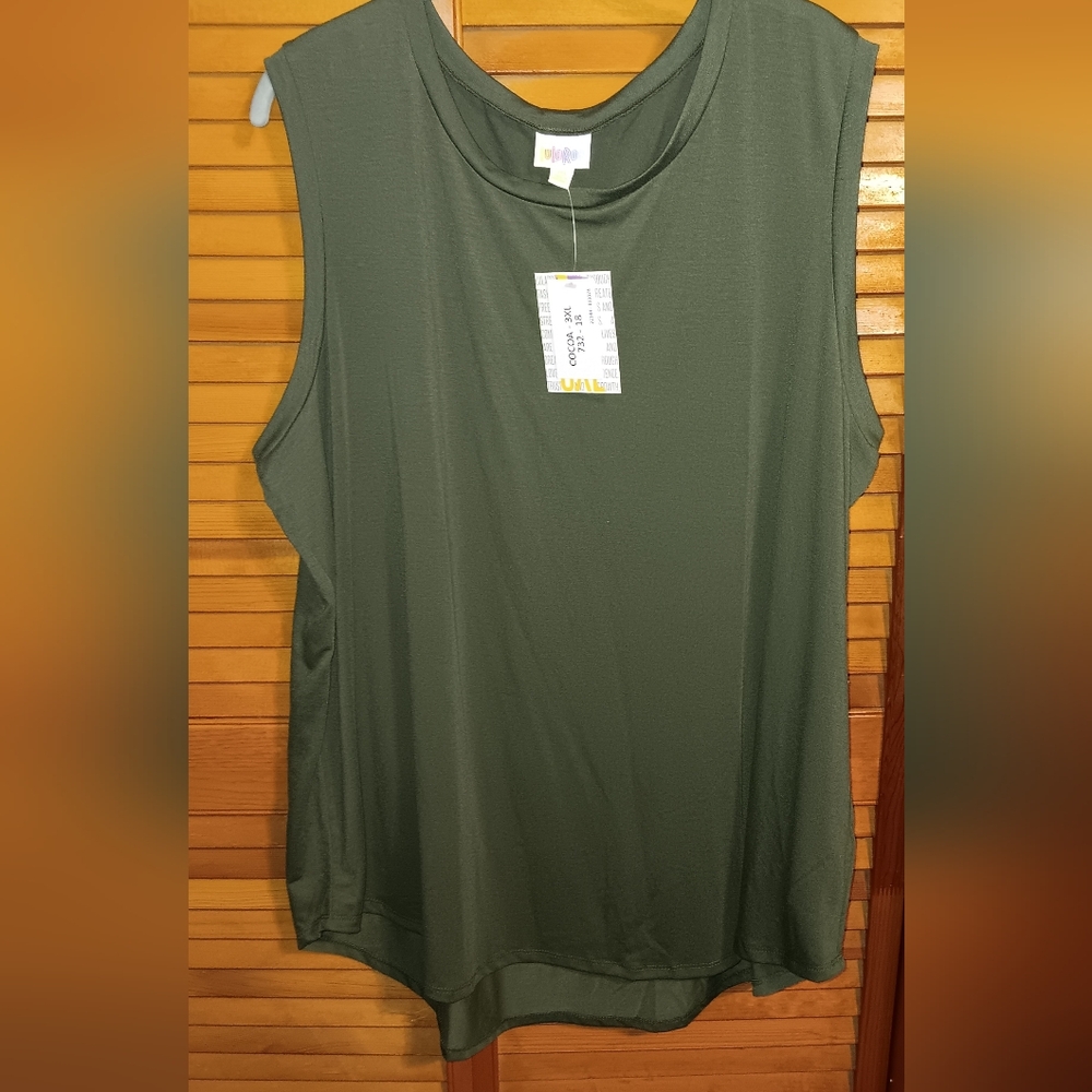 Lularoe COCOA 3XL Women's Olive Green Sleeveless Top